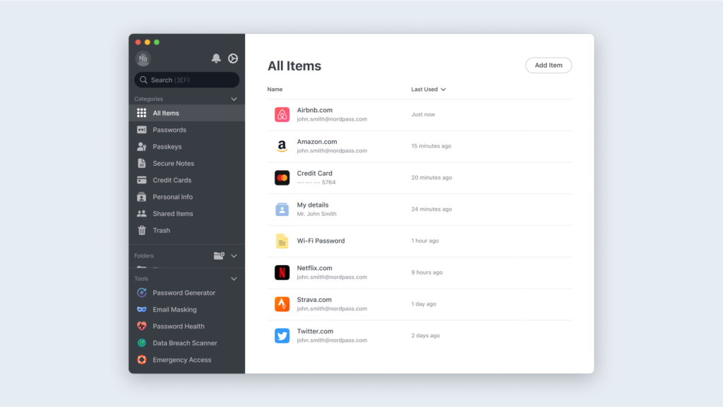 NordPass main-interface-updated